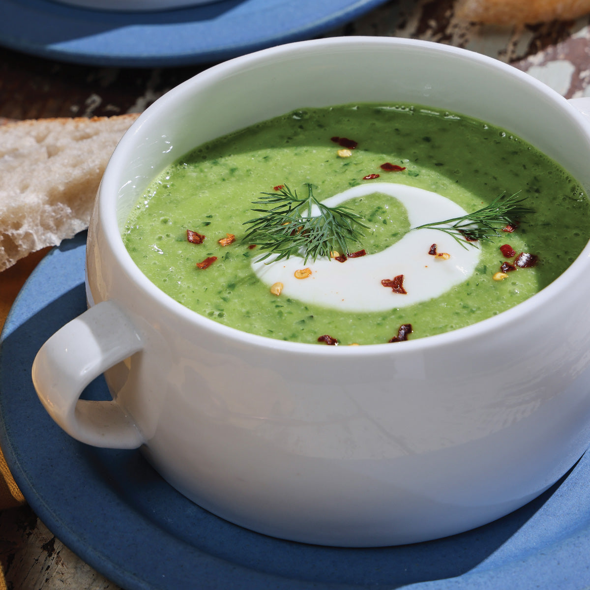 Green Gazpacho with Avocado and Fresh Herbs