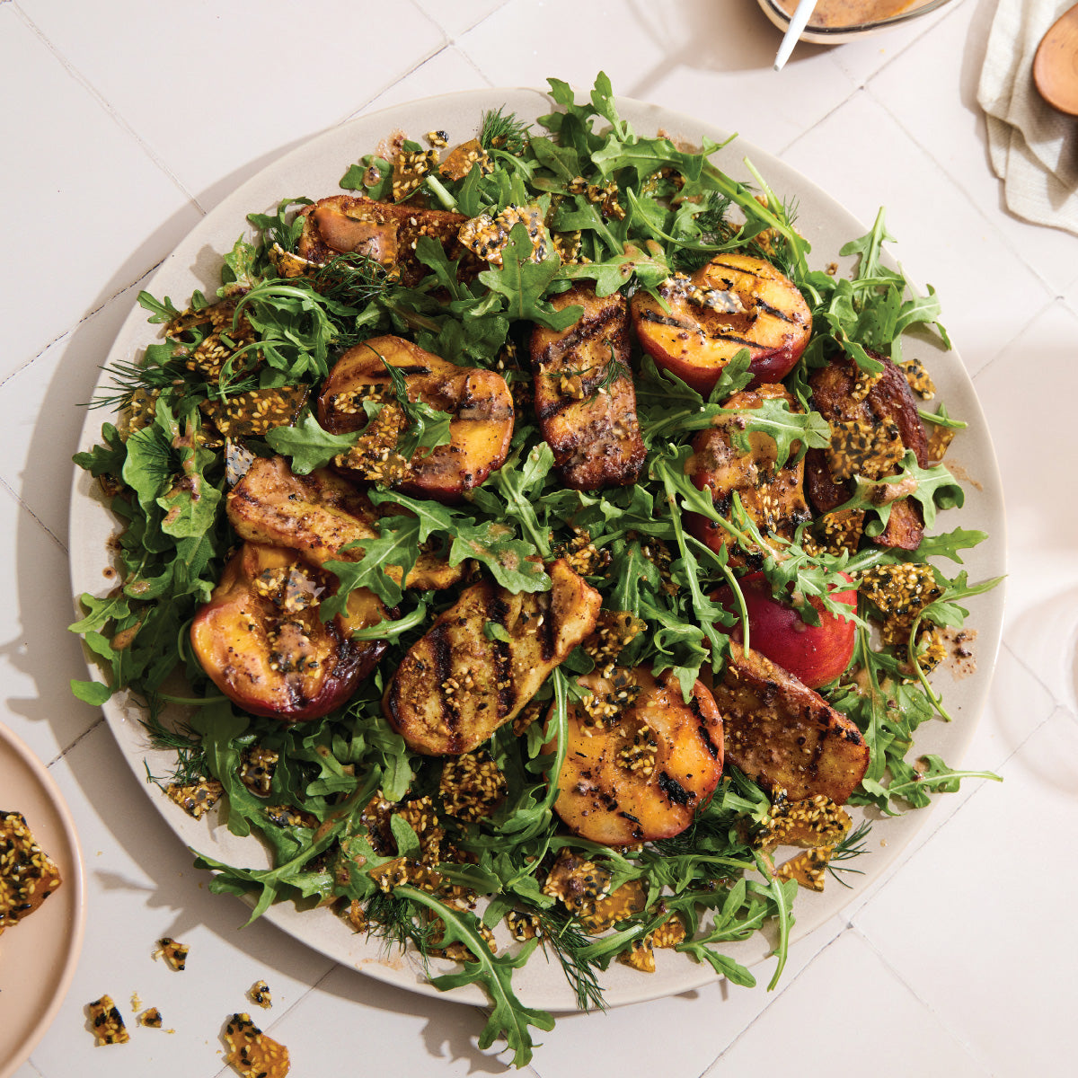 Grilled Peach and Halloumi Salad