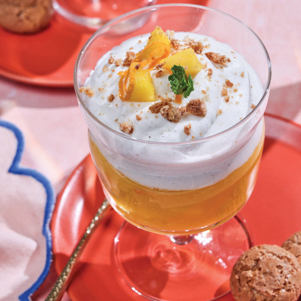 Mango Orange Syllabub Creamy British Dessert Recipe