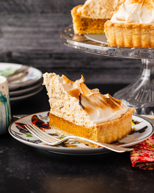 Mile High Pumpkin Pie with Brown Sugar Meringue Topper