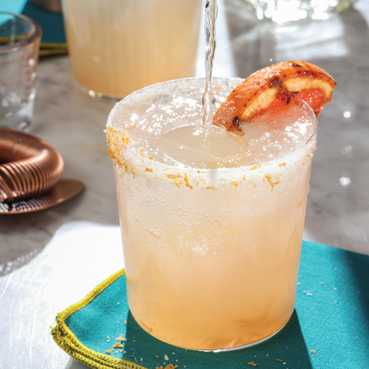 Paloma Recipe with Grilled Grapefruit Garnish