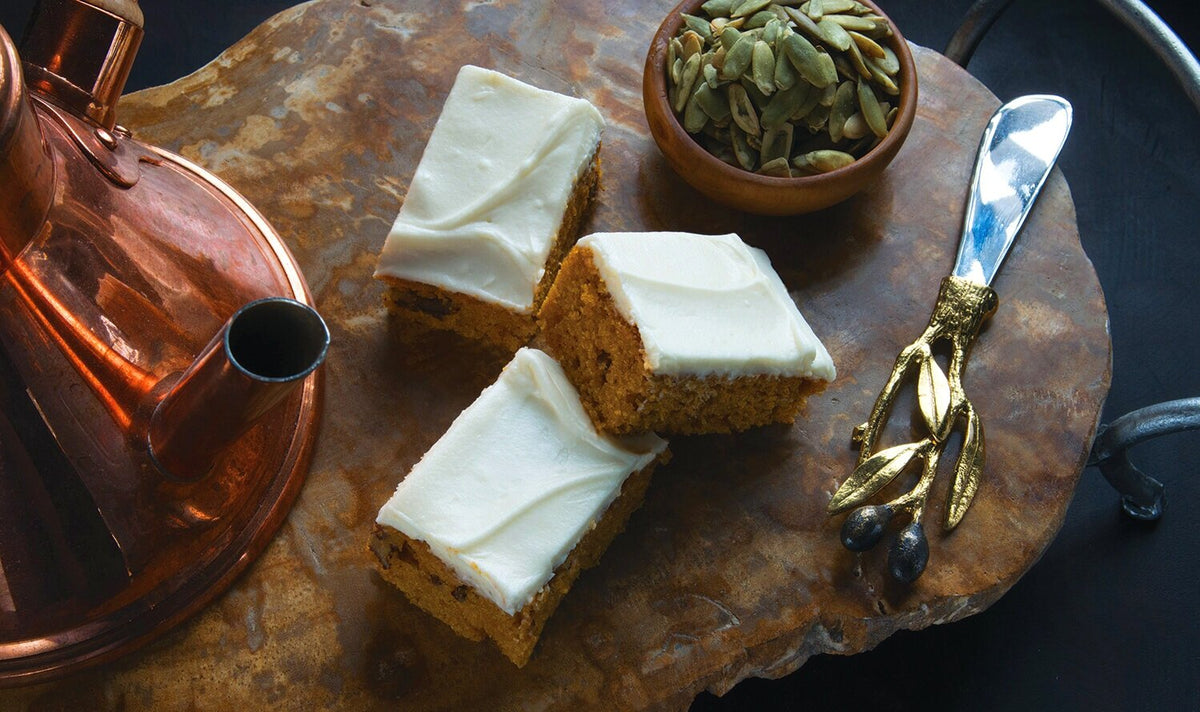 Nerina’s Sweet Pumpkin Bars with Cream Cheese Frosting