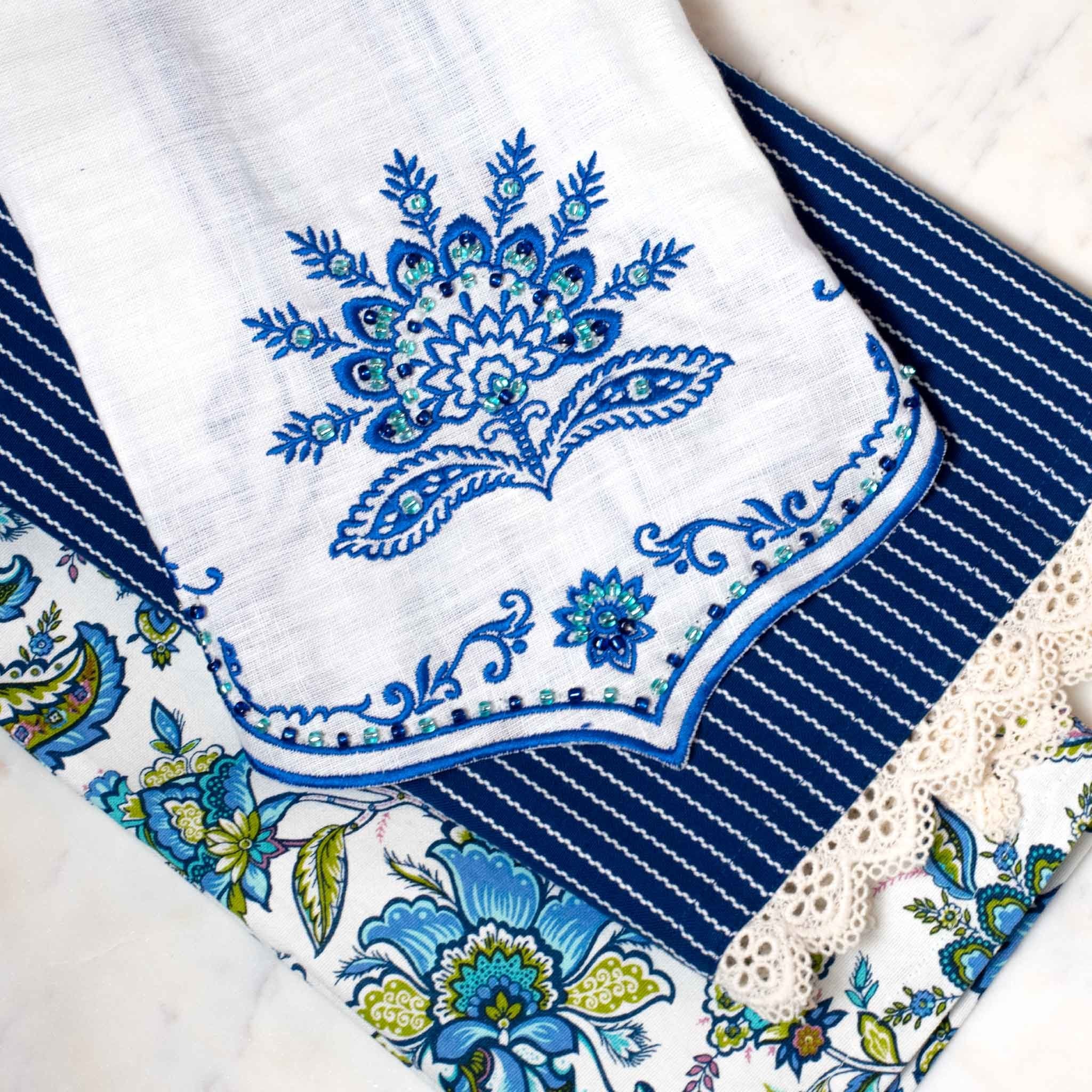 Luxe Decorative Tea Towel Set | Three towels stacked