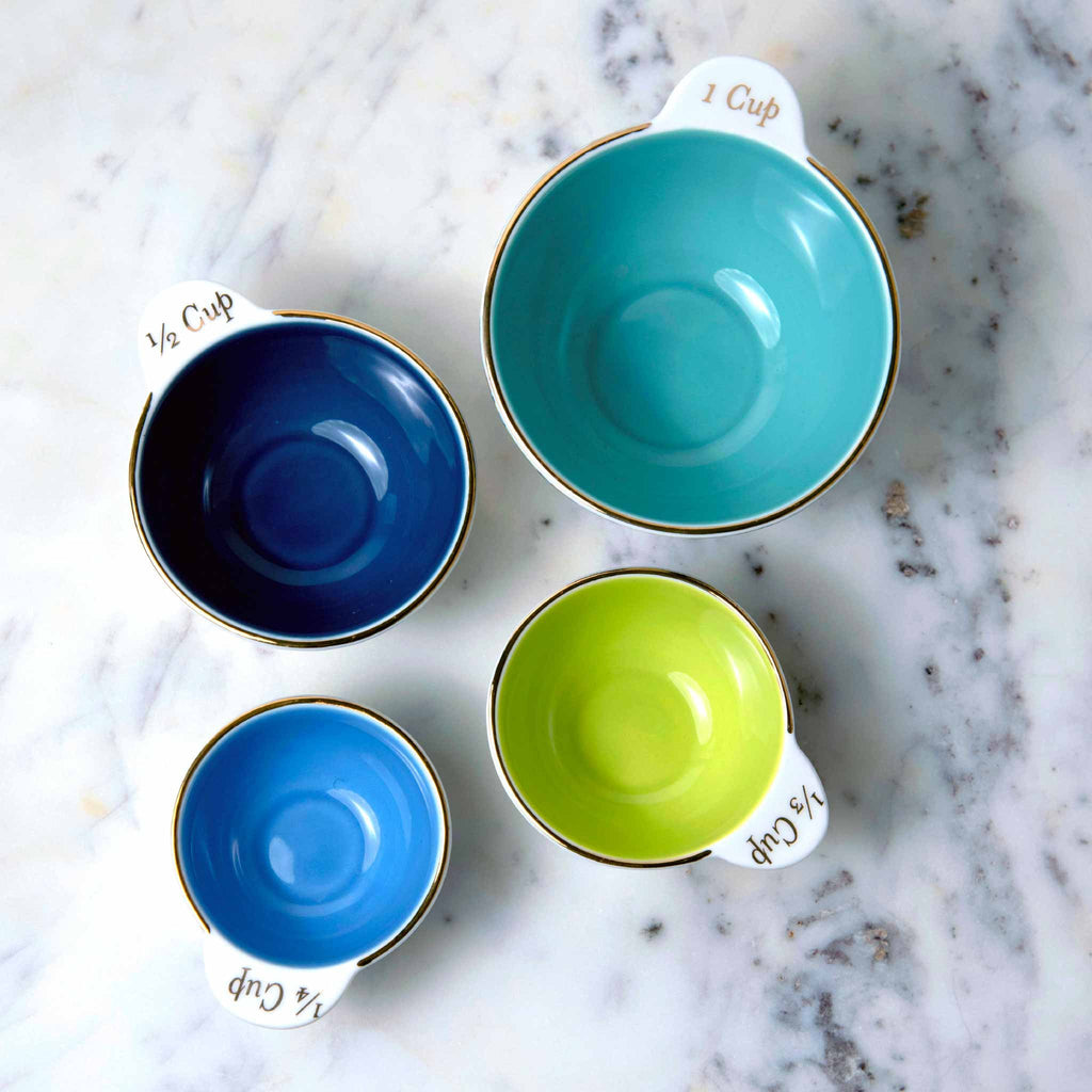 Mary DiSomma's Nested Ceramic Measuring Cup Set Top View all Colors