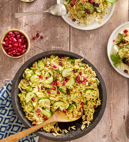 Greek Orzo Pasta Salad with Whipped Feta