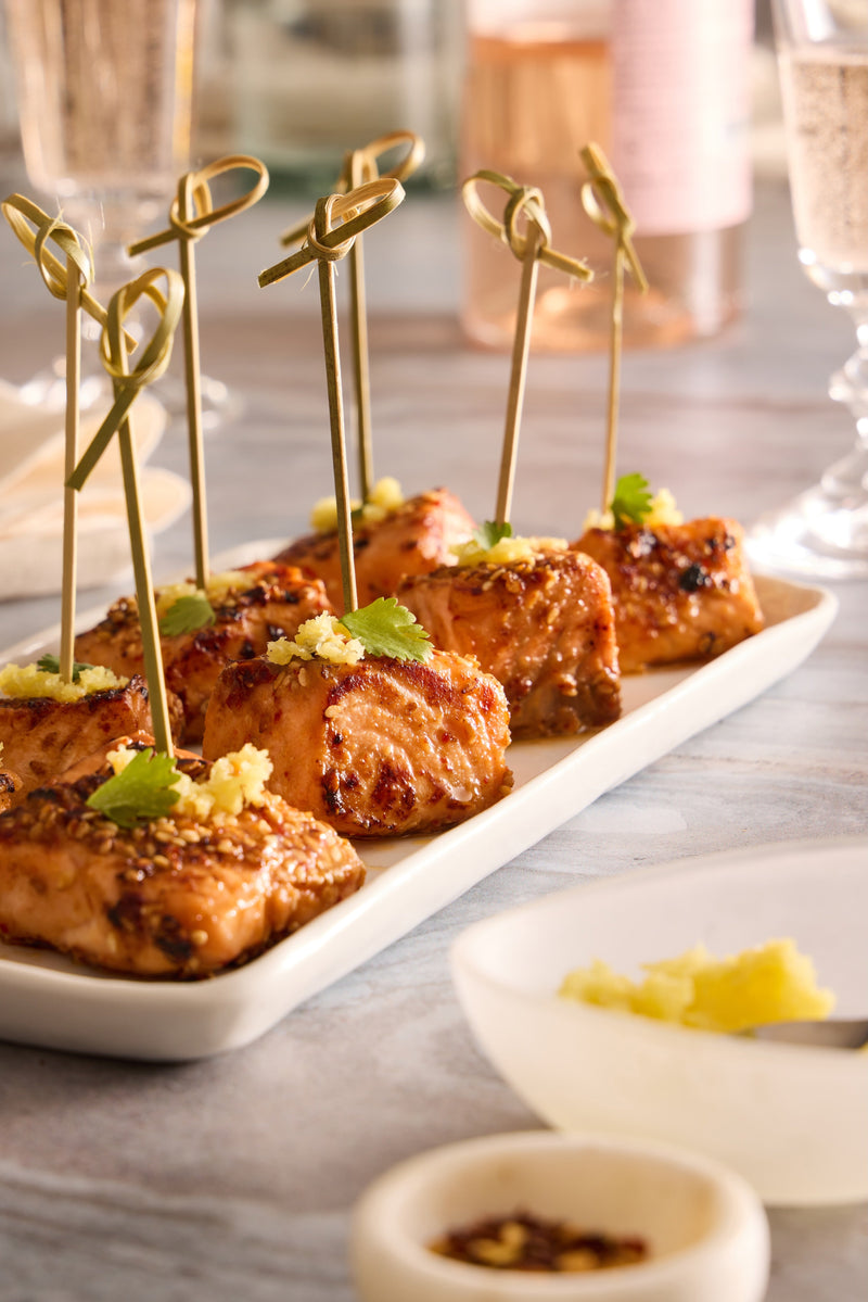 Sesame Salmon Bites with Pickled Citrus