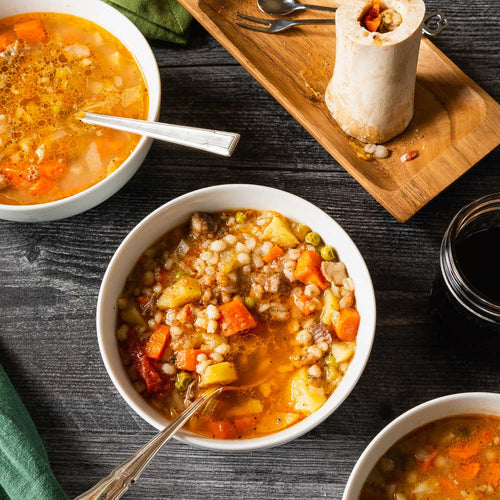 Beef Barley Soup with Bone Marrow