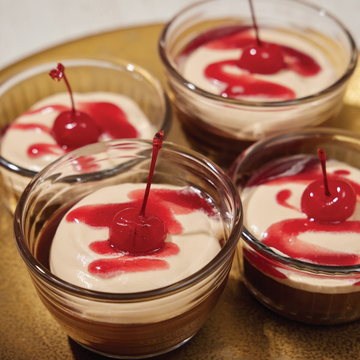 Easy Cherry Amaro Chocolate Pots de Crème 