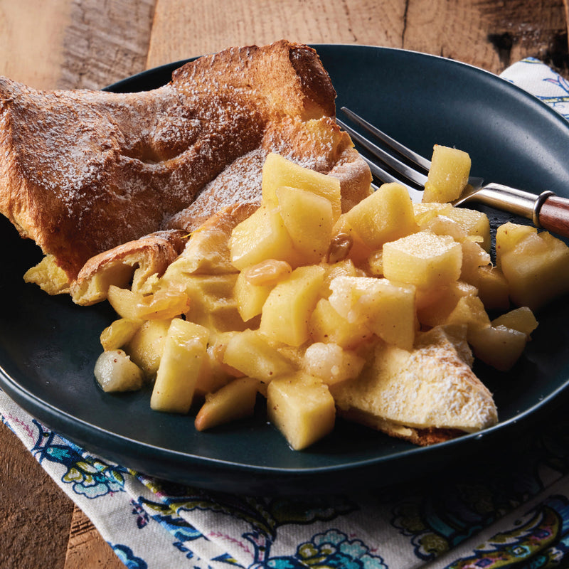 Dutch Baby Pancakes with Apple Pear Compote