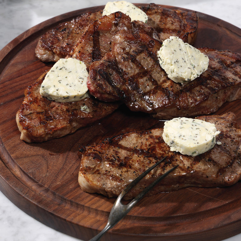Grilled Steak with Blue Cheese Compound Butter