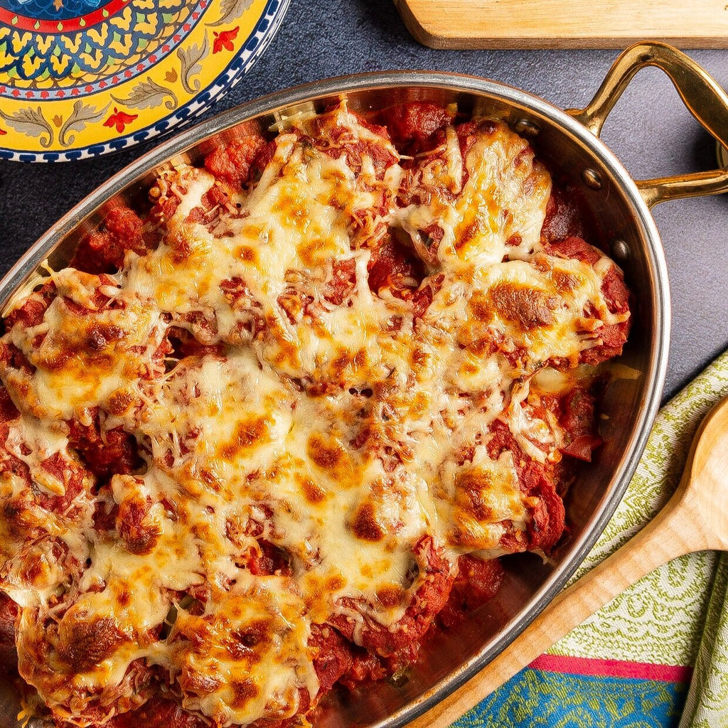 eggplant parmigiana in pan