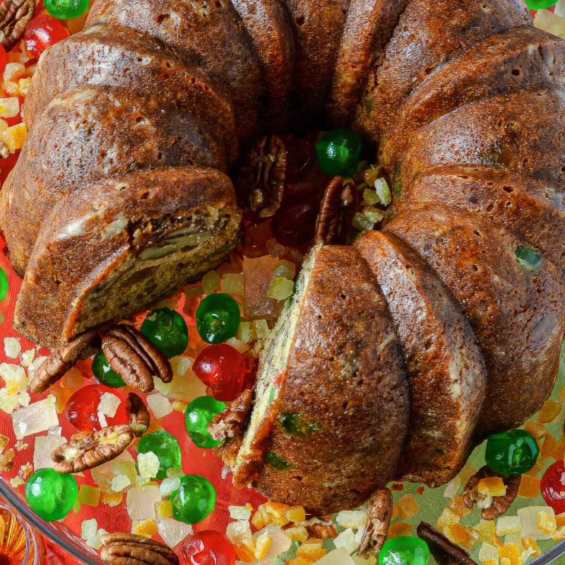 Mary’s Traditional Moist Fruitcake with Candied Fruit and Brandy