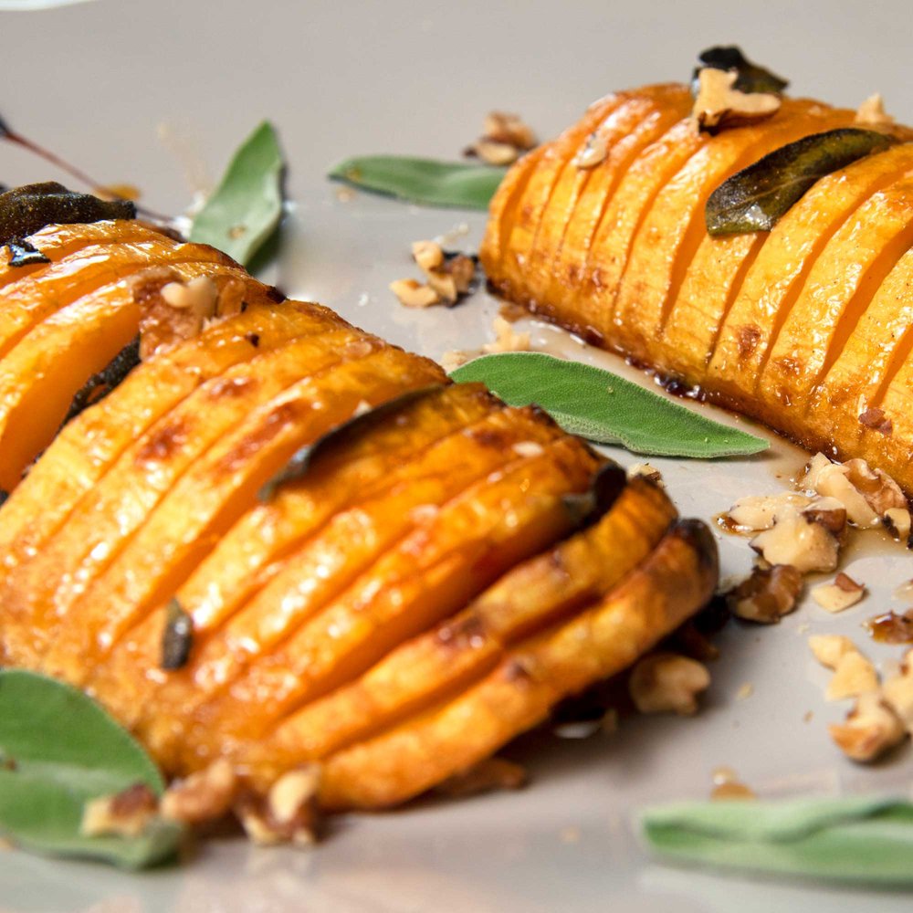 Roasted Hasselback Butternut Squash