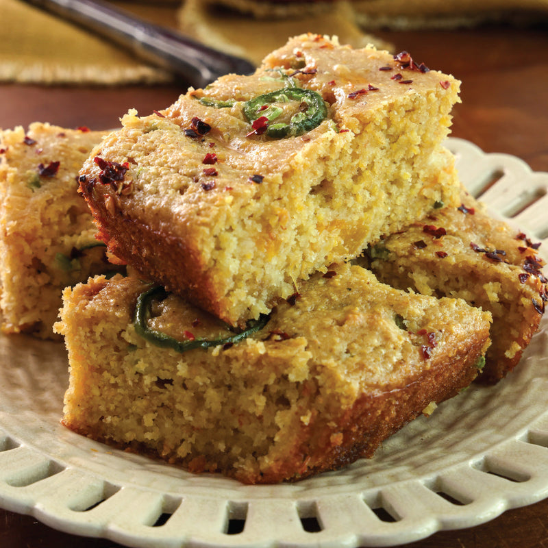 Jalapeño Peach Cornbread with Hot Honey