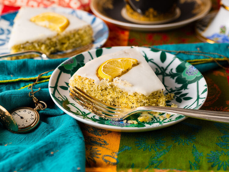 Meyer Lemon Glazed Poppy Seed Cake
