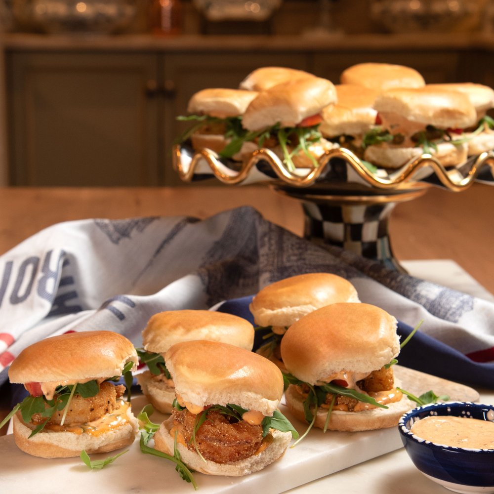 Mary’s Mardi Gras Po-Boy Shrimp Sliders with Homemade Remoulade Sauce