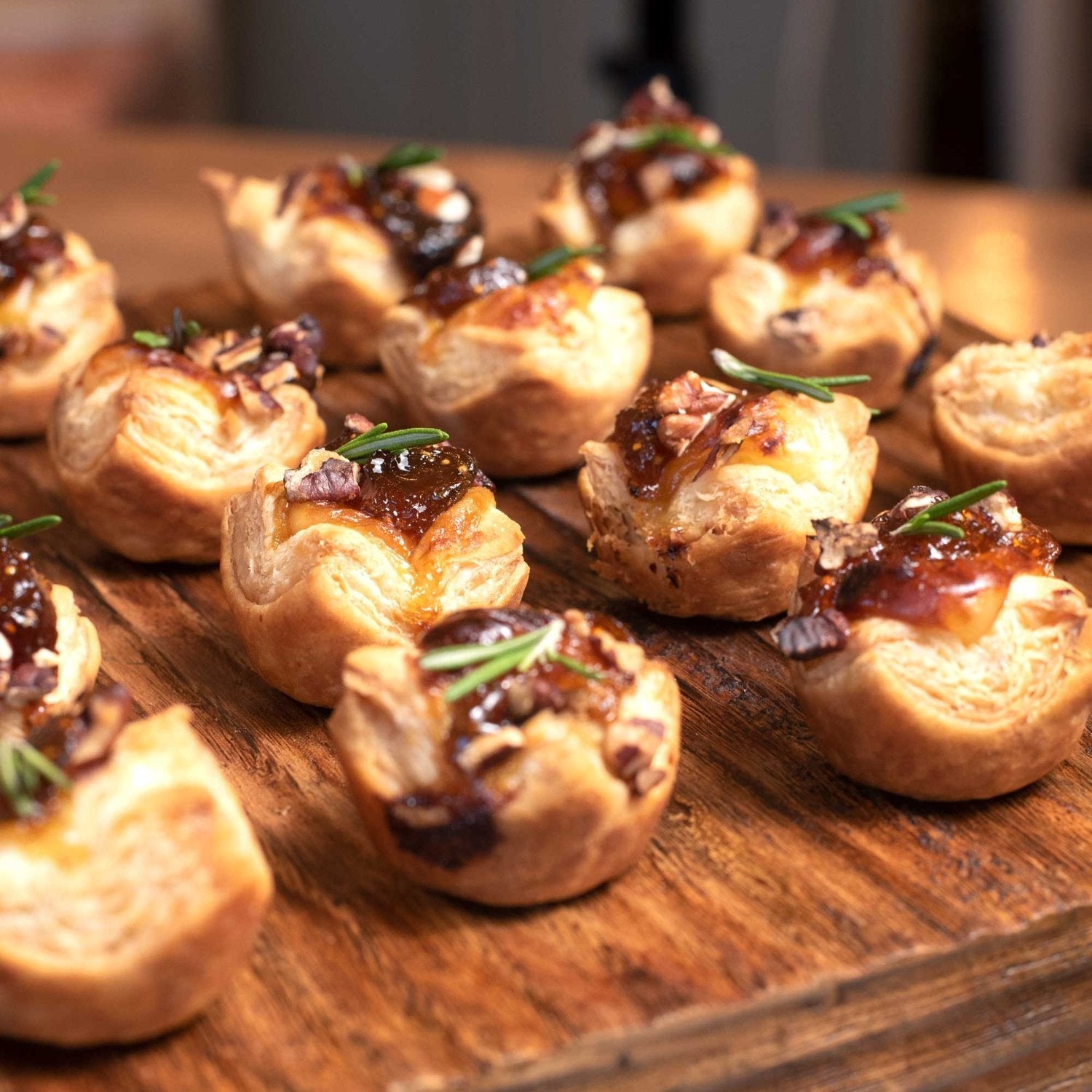 Easy Miniature Puff Pastry Brie Fig Bites Appetizer