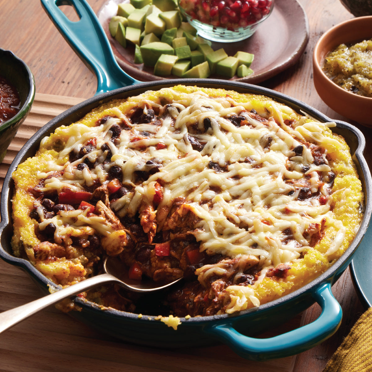 Skillet Tamale Pie Recipe with Chile Cornmeal Crust 