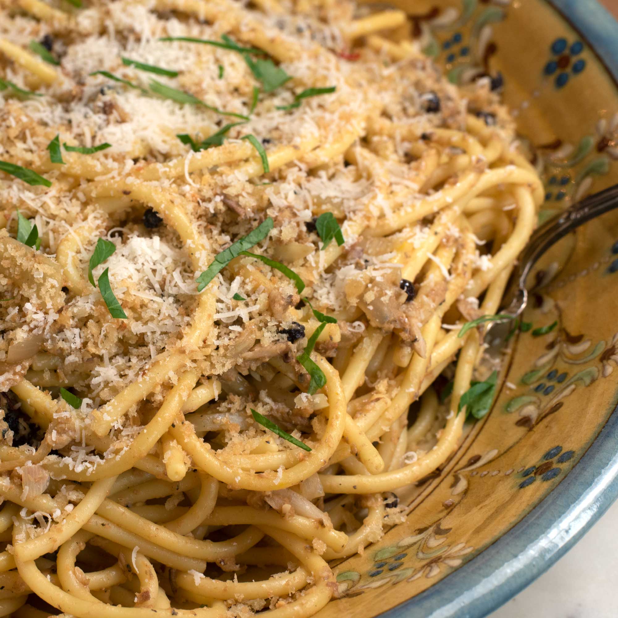 A St. Joseph’s Day Pasta Recipe: Bucatini with Sardines and Olive Oil Breadcrumbs