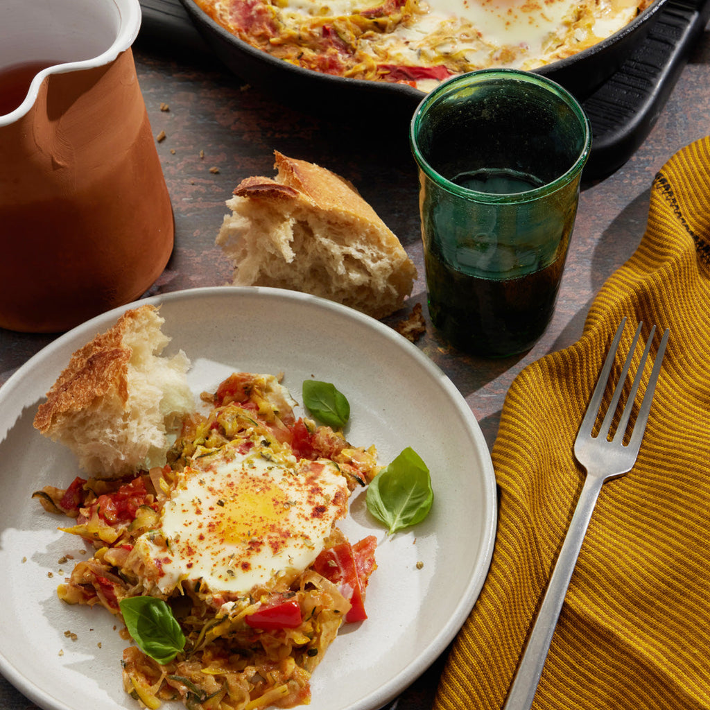 Summer Squash Shakshuka with Baked Eggs Recipe