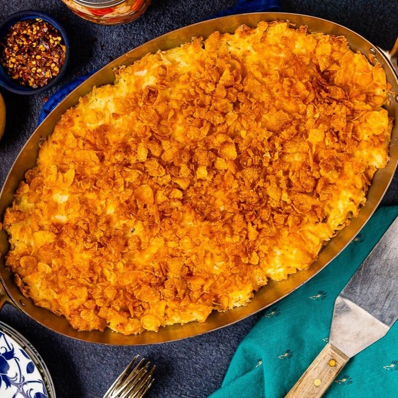 Cheesy Potato Casserole with Corn Flakes