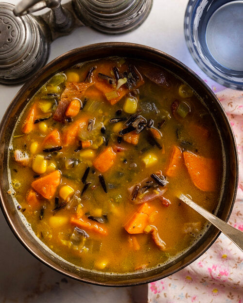 Starters+ Sides: How to make Wild Rice Corn Chowder