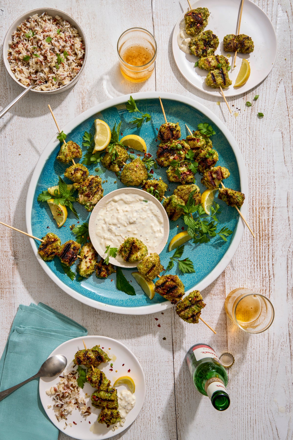 Chicken Spiedini with Whipped Honey Feta