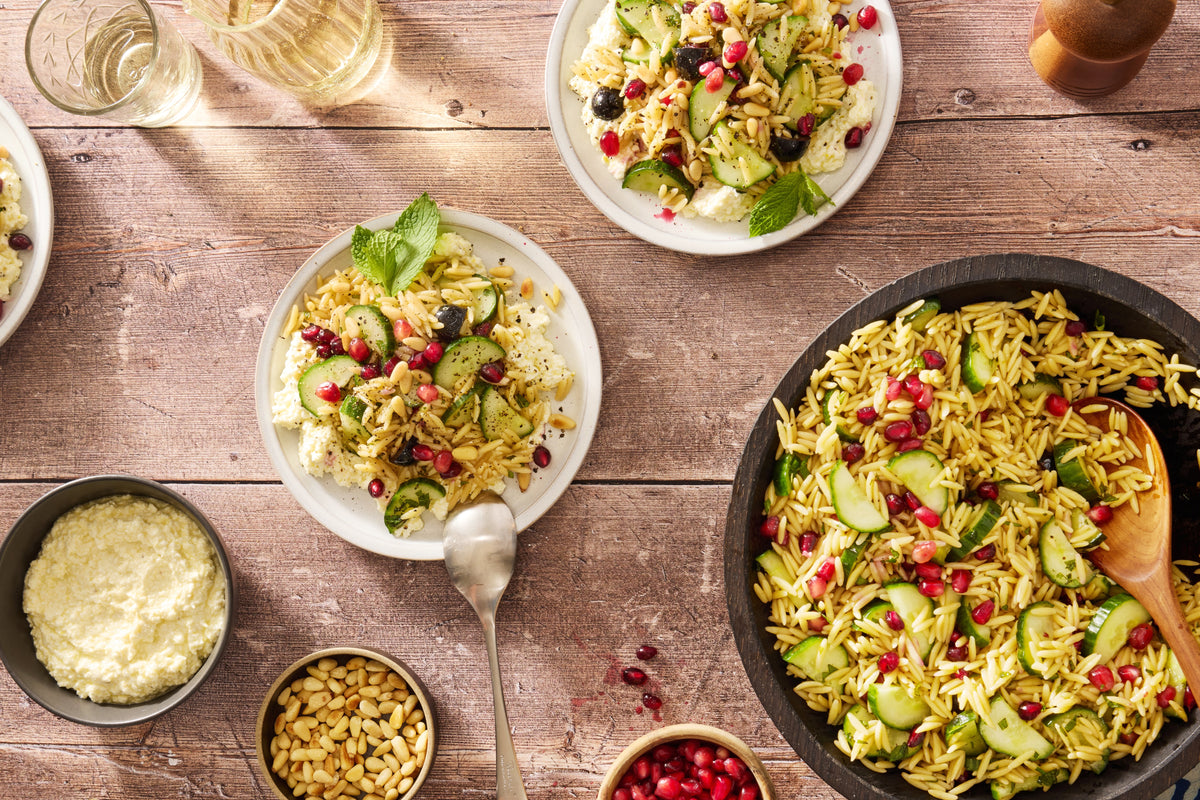 Greek Orzo Pasta Salad with Whipped Feta