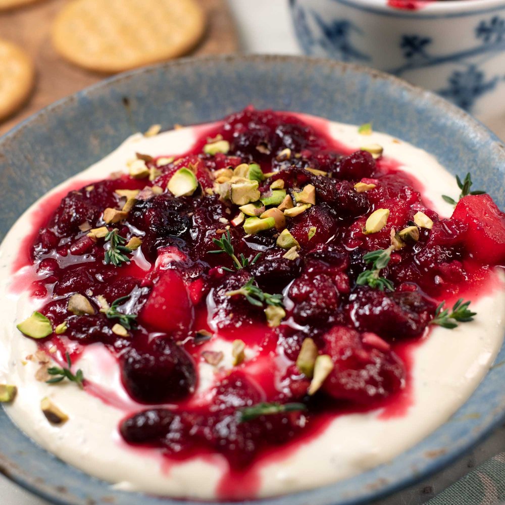 Whipped Feta Dip with Cranberry Compote