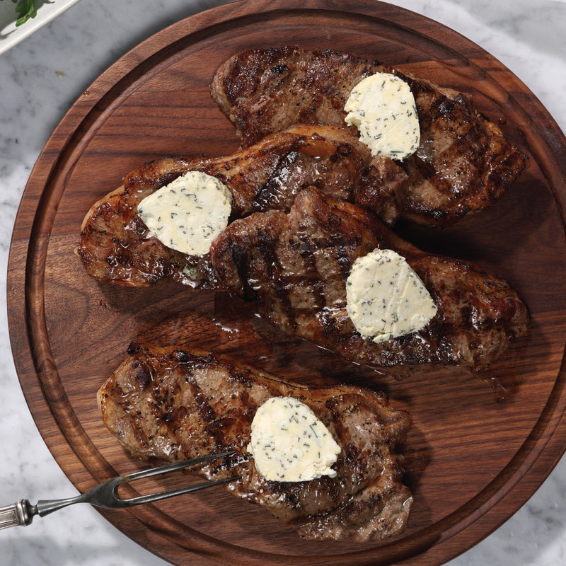 Grilled Steak with Blue Cheese Compound Butter