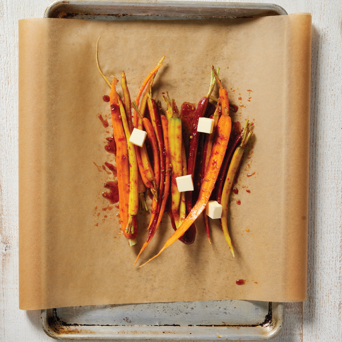 Harissa Honey & Feta Carrots