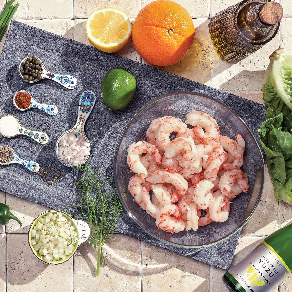 Shrimp Crudo Lettuce Boats