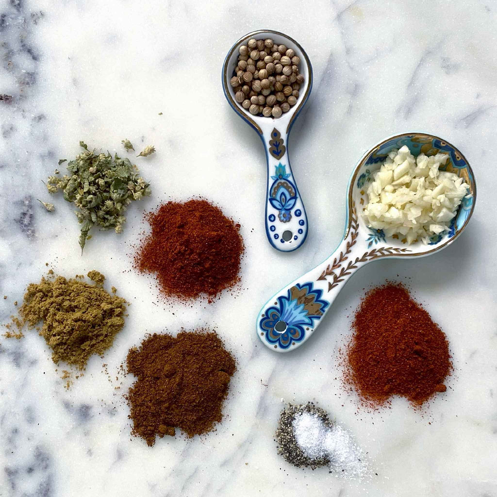 Mary DiSomma's Ceramic Measuring Spoons: Teaspoon and Tablespoon with Spices