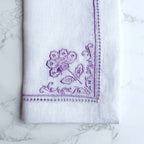 Embroidered Linen Napkins Set of 4