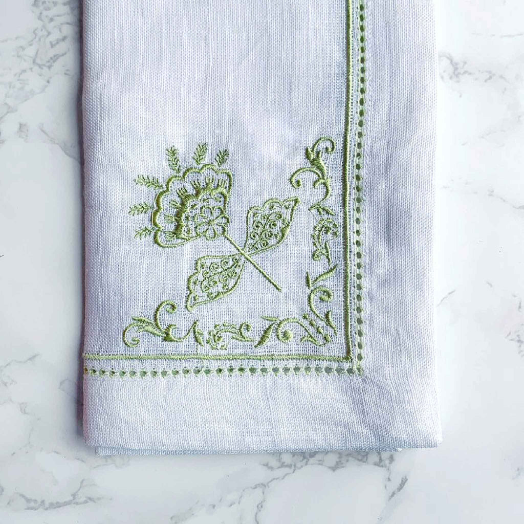 Embroidered Linen Napkins Set of 4
